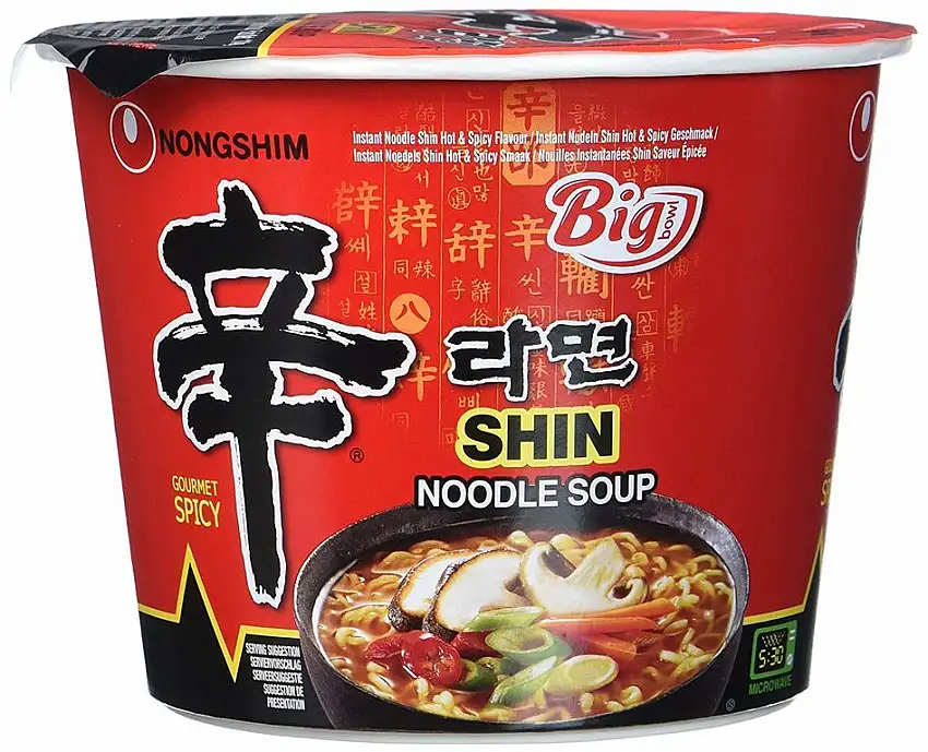 Nong Shim Instantnudeln, Shin Ramyun, Big Bowl, sehr scharf, 16er Pack (16 x 114 g)