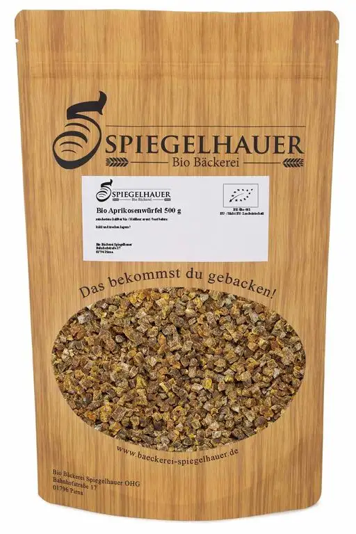 Bio Aprikosenwürfel 500 g | getrocknete Arpikosen gewürfelt | vegan