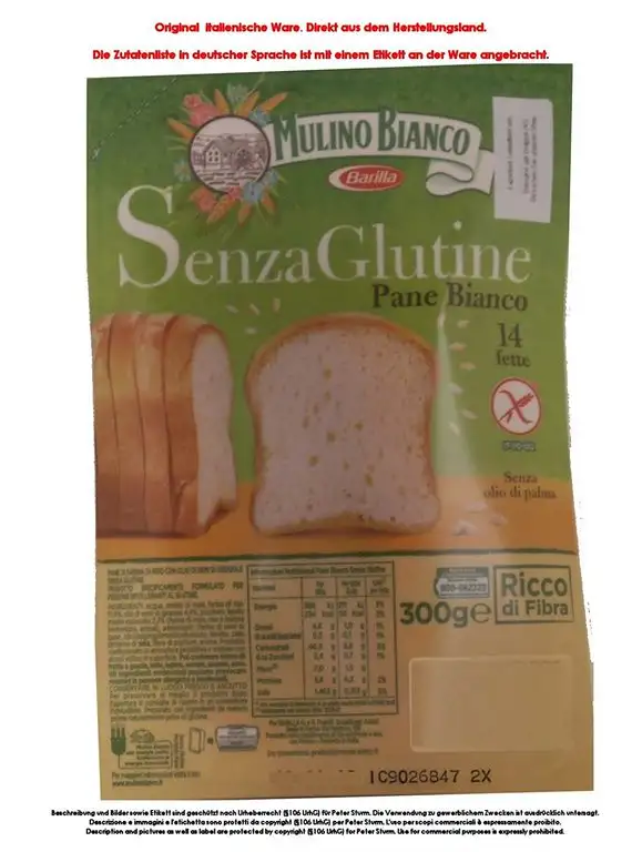 Mulino Bianco Pane Bianco 6 x 300g 1800g Toastbrotscheiben