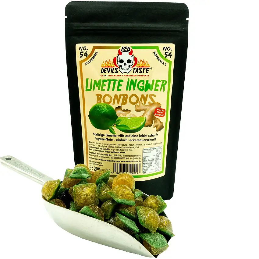 Limette Ingwer Bonbon - zuckerfrei- leicht scharf - sau lecker