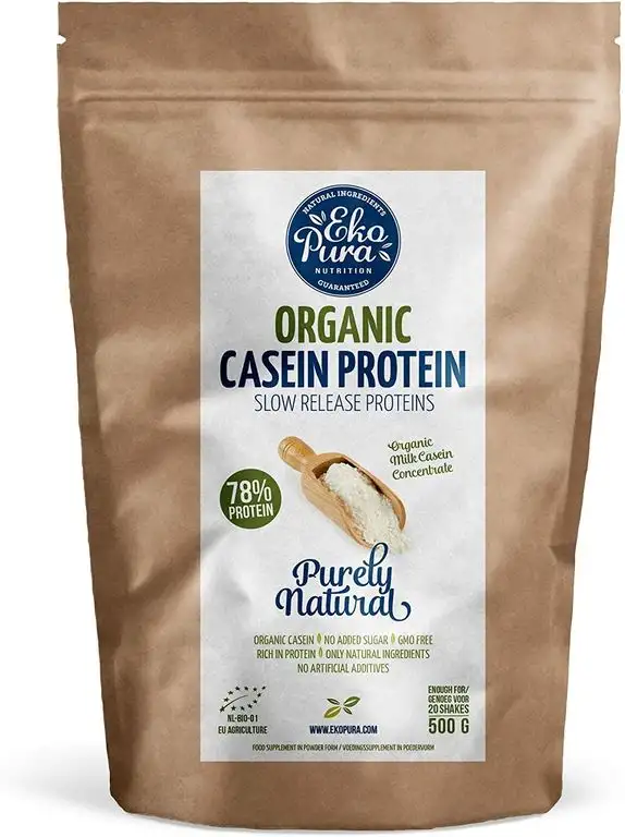 Bio-Casein Protein - 78% Eiweißpulver - Bio zertifiziert - aus Gras gefütterte Kühe - Frei von Additiven - 500g