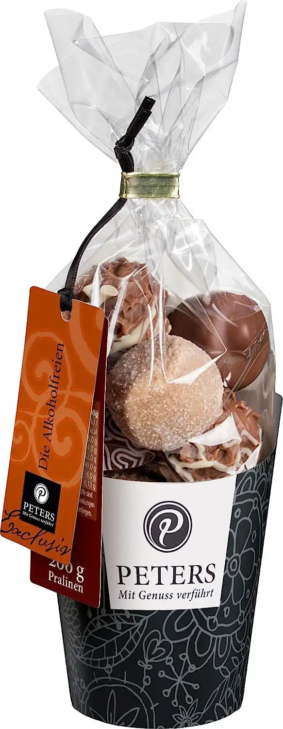 Peters alkoholfreie Pralinen im Köcher 200g | köstliche Schokolade für Kinder und Erwachsene