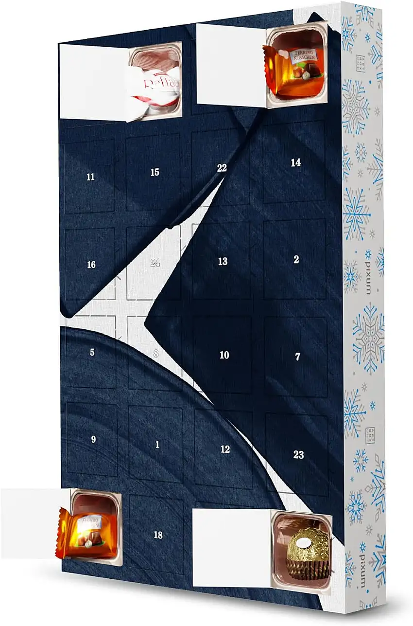 artboxONE Adventskalender mit Pralinen von Ferrero Abstract Blue Painting Adventskalender Abstrakt