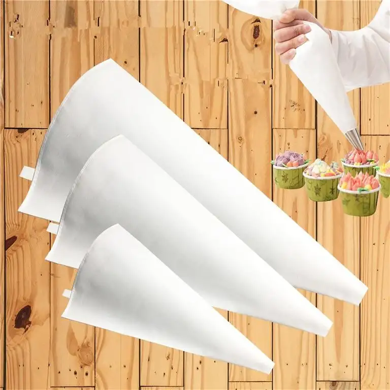 CFtrum 3pcs Stoffbeutel Stoff-Icing Piping Creme-Gebäck-Beutel Backzubehör zum Dekorieren DIY Werkzeug verziert