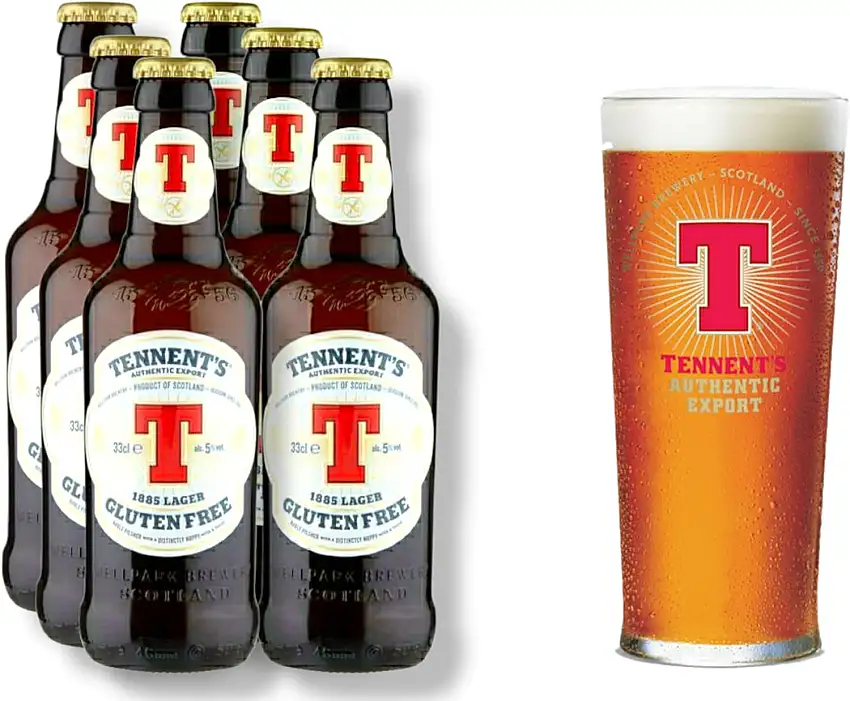 6 x 0,33l Tennent`s Lager Gluten Free - Glutenfreies Lager aus Schottland mit 5% Alk.