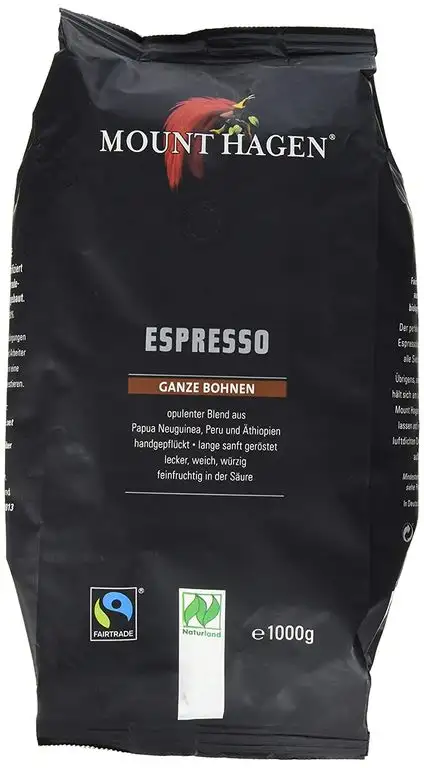 Mount Hagen Espresso ganze Bohne, 1000 g