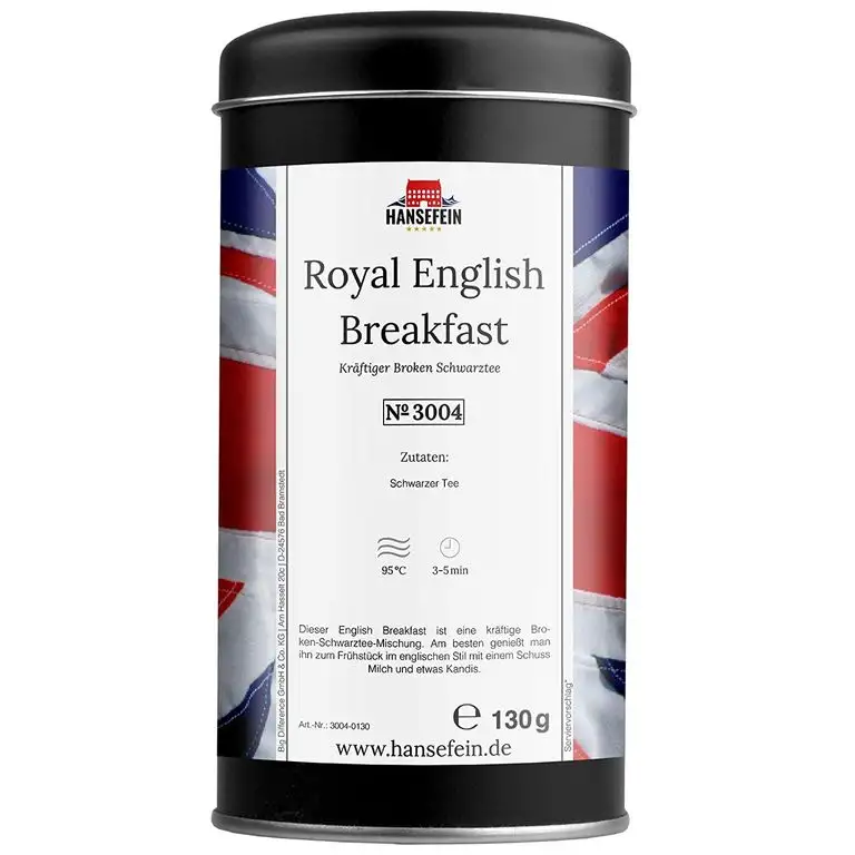 Hansefein Royal English Breakfast Schwarzer Tee Broken 130g in Aromadose