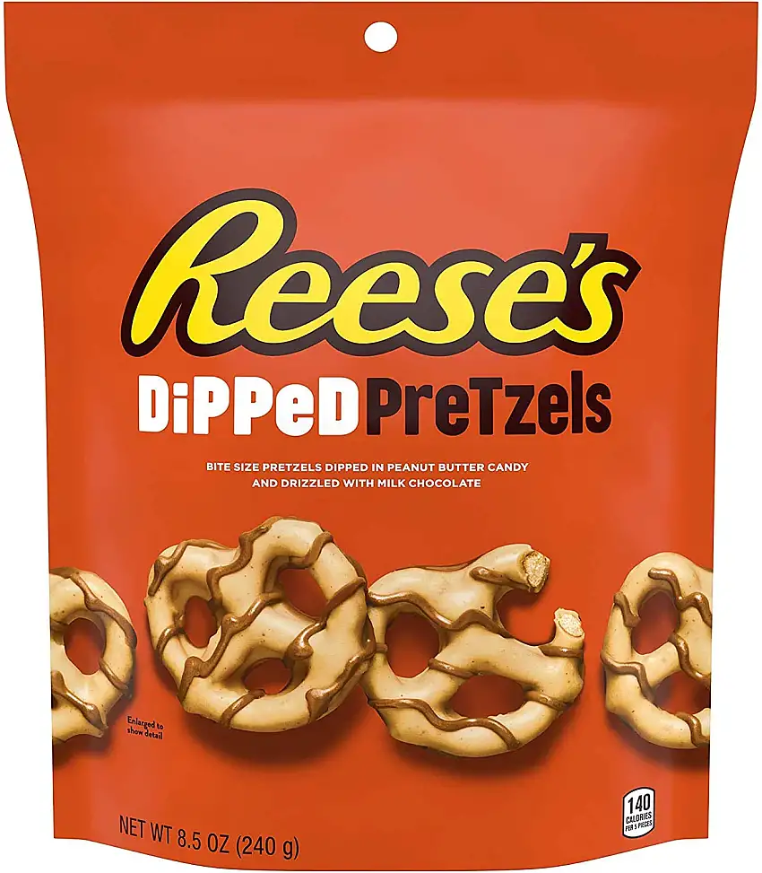 Reeses Dipped Pretzels Pouch, Überzogene Brezeln Tüte, 1 Stück (240 g)