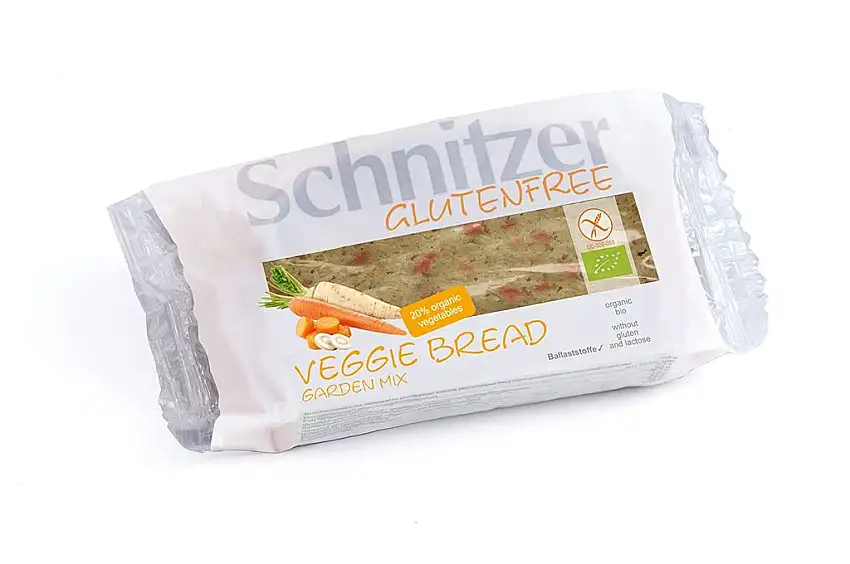 Schnitzer GLUTENFREE Schnitzer Schnittbrot Veggie Bread Garden Mix mit Gemüse glutenfrei, 6er Pack (6 x 125 g)