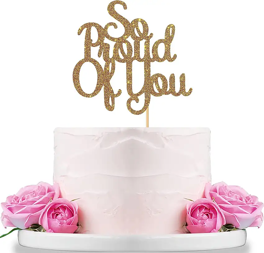 We are So Proud of You Tortenaufsatz Klasse of 2020 Abschlussfeier, Senior Graduation Party Supplies (Gold Glitter)