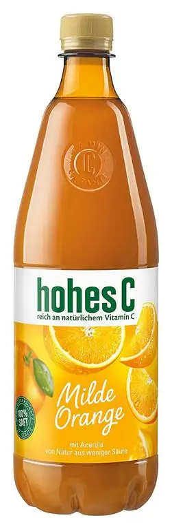 hohes C Milde Orange - 100% Saft, (1 x 1,0 l)