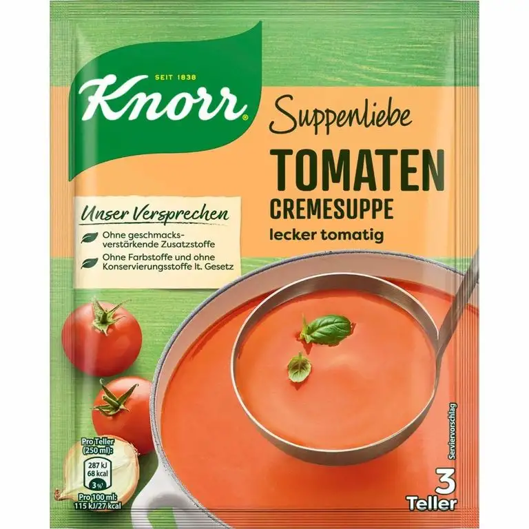 Knorr Suppenliebe Suppe Tomatencreme, 9 x 3 Teller (9 x 750 ml)