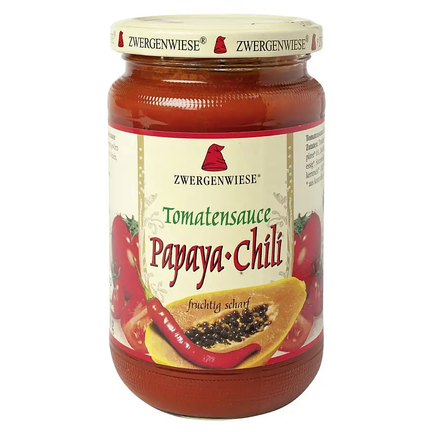 Zwergenwiese Tomatensauce mit Papaya & Chili (340 ml) - Bio