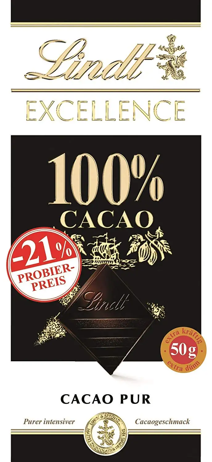 Lindt Schokolade EXCELLENCE 100 % Kakao, Promotion |18 x 50 g Tafel | Purer intensiver Kakaogeschmack | Schokoladentafel | Schokoladengeschenk