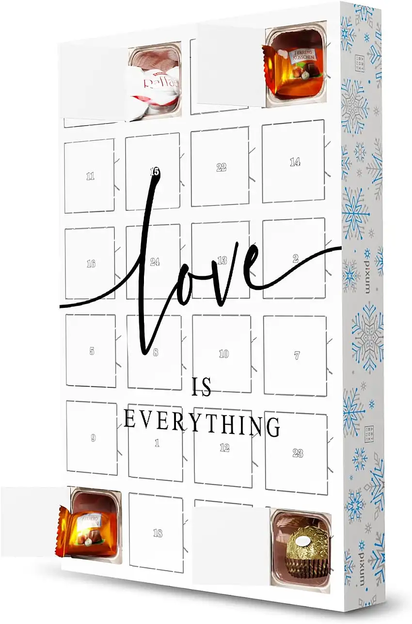 artboxONE Adventskalender mit Pralinen von Ferrero *Love is Everything Adventskalender Typografie