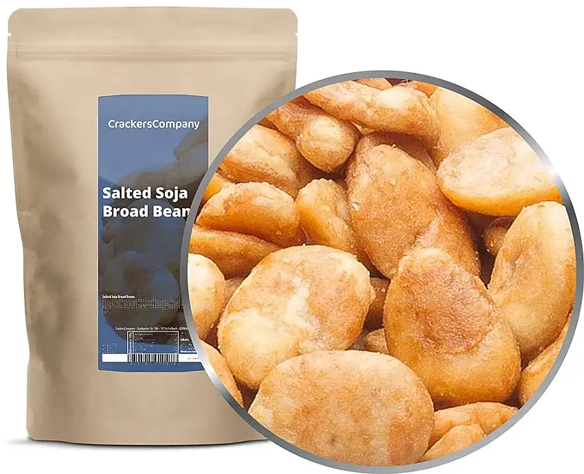 1 x 400g Saubohne geröstet gesalzen exotisch Snack mit Sojasauce viel Protein laktosefrei vegan und vegetarisch Knabberrei