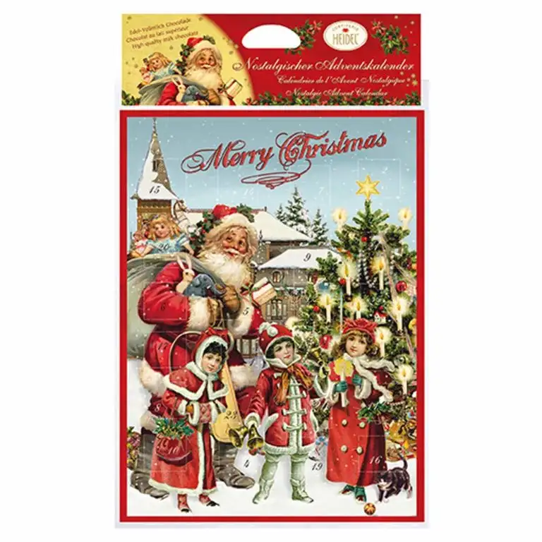 Heidel Nostalgie Adventskalender Weihnachtskalender 1 x 75 g Motive alt/blau