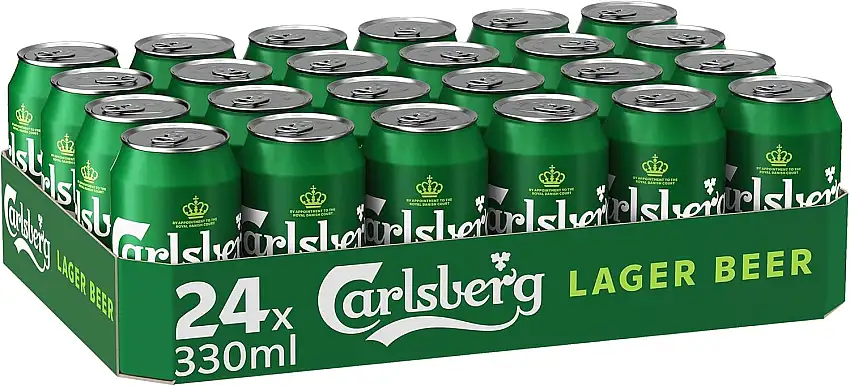 Carlsberg Premium Lager 5,0 % Vol. Dosenbier 0,33 l | 24 Lagerbiere mit feiner Hopfennote in 0,33 l Dose | Bier Palette Einweg (24 X 0,33 l)