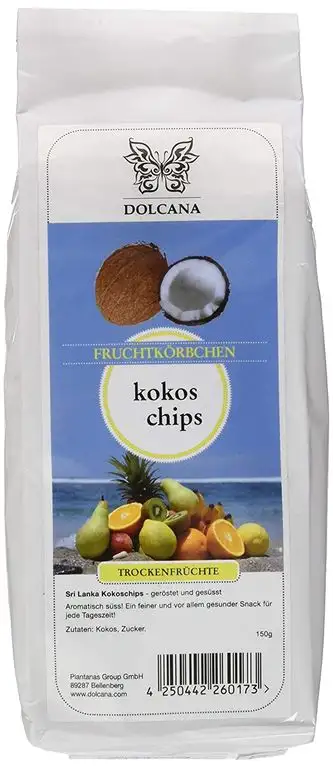 Dolcana Trockenfrüchte - Kokos - Chips , 1er Pack (1x 150 g Packung)