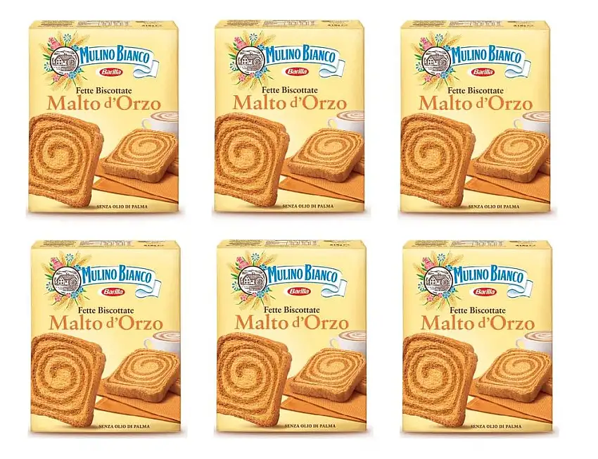 6x Mulino Bianco Fette biscottate Gerstenmalz 315g Gerste Zwieback kekse brot