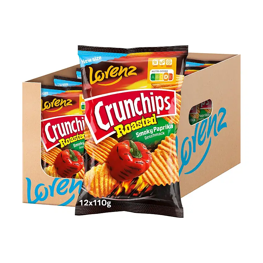 Lorenz Snack World Crunchips Roasted Smoky Paprika 110g, 12er Pack
