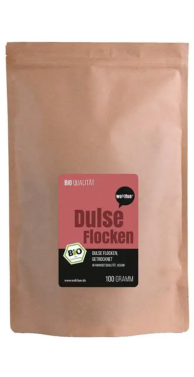 Wohltuer Bio Dulseflocken aus fairem Handel und nachhaltigem, zertifiziertem Fang | Dulse Algen Bio | Lappentang Bio getrocknet | Aus dem Atlantik