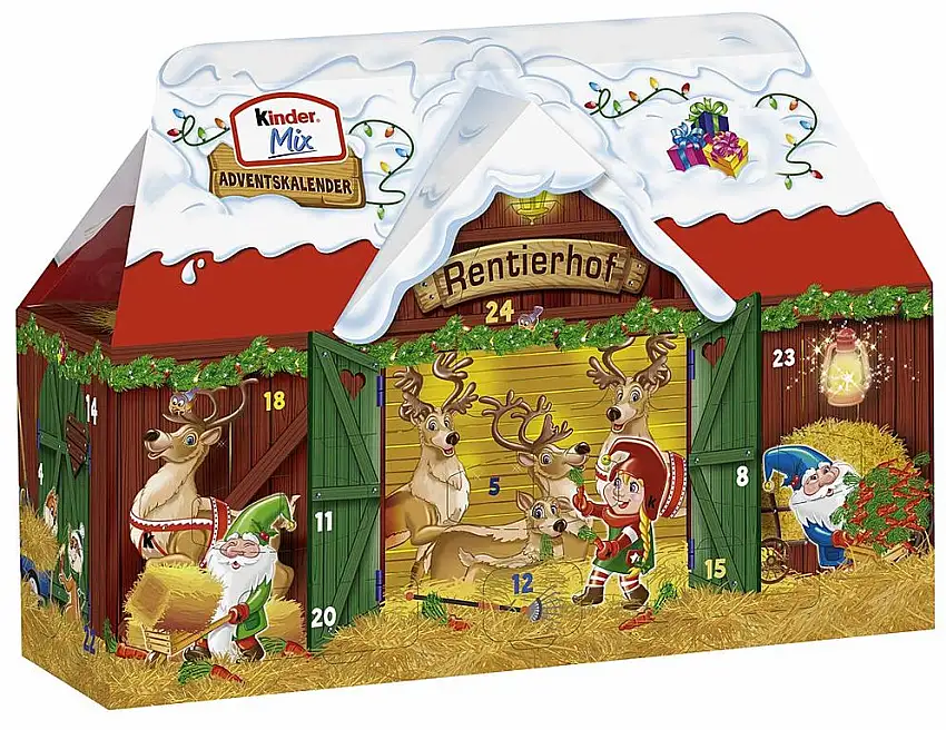 Ferrero Kinder Mix Adventskalender Weihnachtshütte, 1er Pack (1 x 234g)