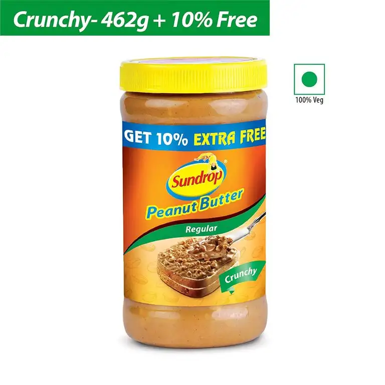 Sundrop Peanut Butter,Crunchy , 462g with Free 46g