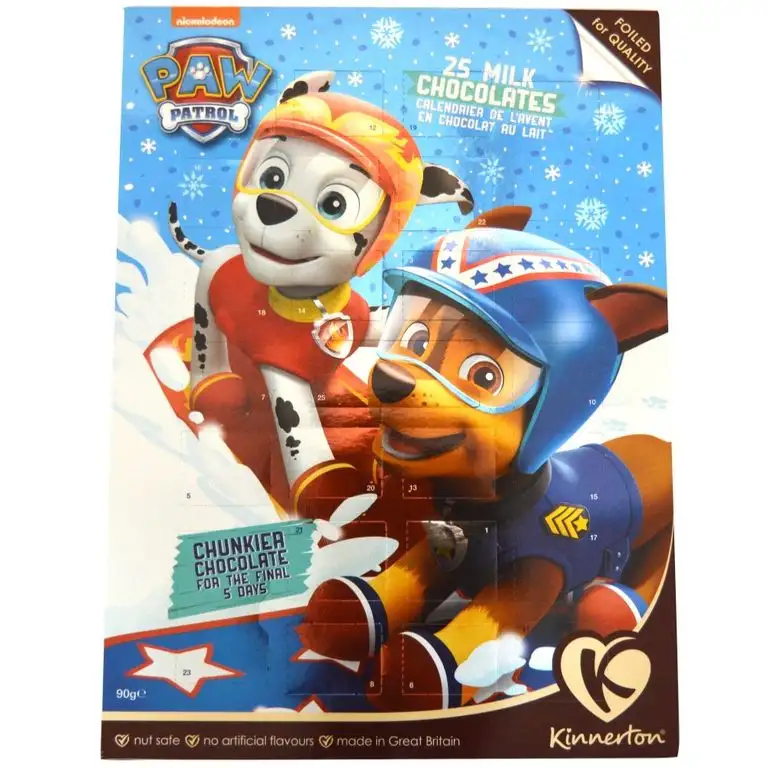 PAW PATROL Milk Chocolate Foil Advent Calendar - 90g - Kids Christmas 2016