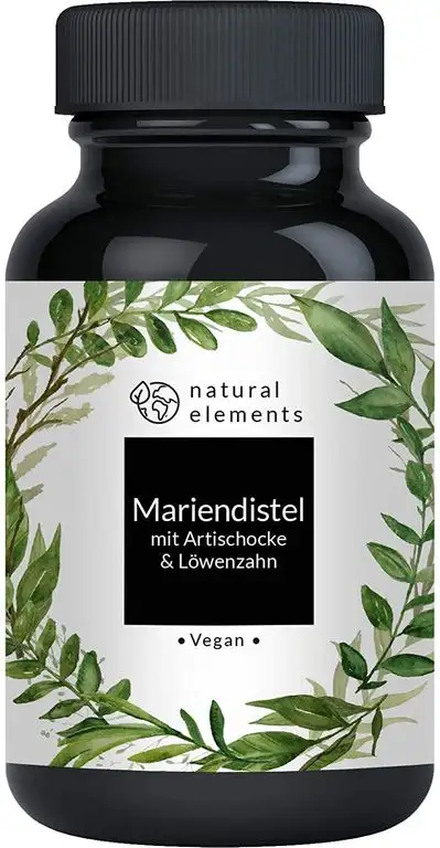 Mariendistel Artischocke Löwenzahn Komplex - 120 Kapseln - Vergleichssieger 2020* - Hochdosiert mit 80% Silymarin - Ohne Magnesiumstearat, vegan