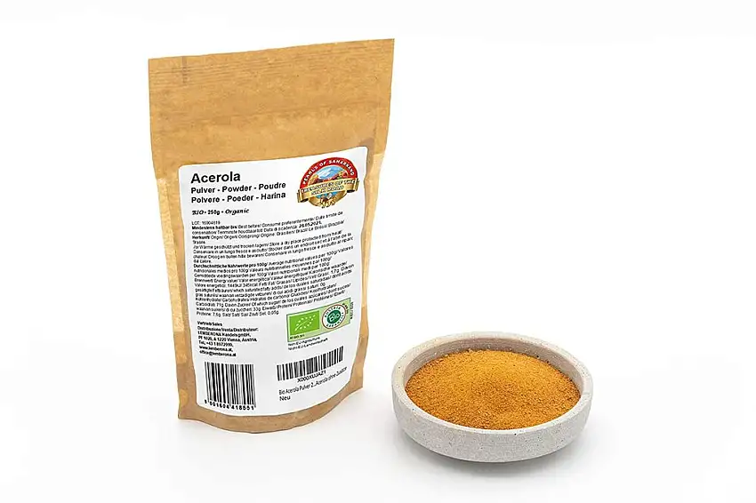 Bio Acerola Pulver – 250g – 25 % natürliches Vitamin C – Ohne Zusätze