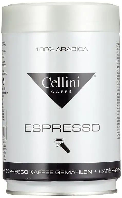 Cellini Premium Espresso, 100% Arabica, Siebträgermahlung, Dose mit Deckel, 1er Pack (1 x 250 g)