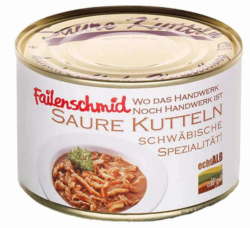 Saure Kutteln – Schwäbische Kutteln sind eine Spezialität nicht nur zum Fasching - servierfertiger 3er Pack (3 Dosen à 400 g)