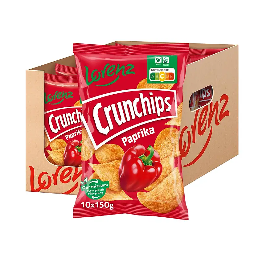 Lorenz Snack World Crunchips Paprika, 10er Pack (10 x 150 g)