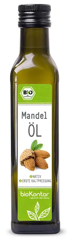 Mandelöl BIO 250ml I nativ und kaltgepresst I 100% natürlich I Rohkostqualität von bioKontor