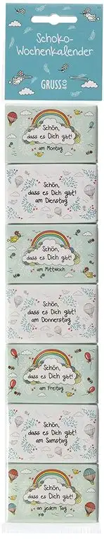 DIE GESCHENKEWELT Schoko-Wochenkalender SCHÖN, DASS ES DICH GIBTung (1 x 52,5 g)