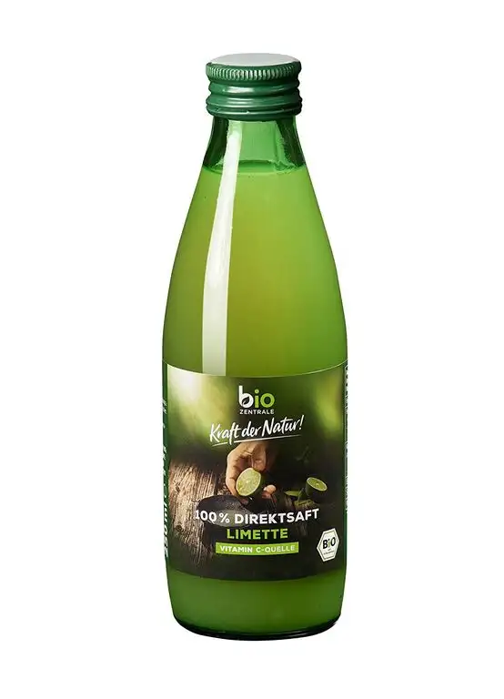 biozentrale Limettensaft naturtrüb | 6er Pack (6 x 200 ml) | Direktsaft Limette | Vitamin C-Quelle | zum Verfeinern von Getränken, zum Backen und Kochen