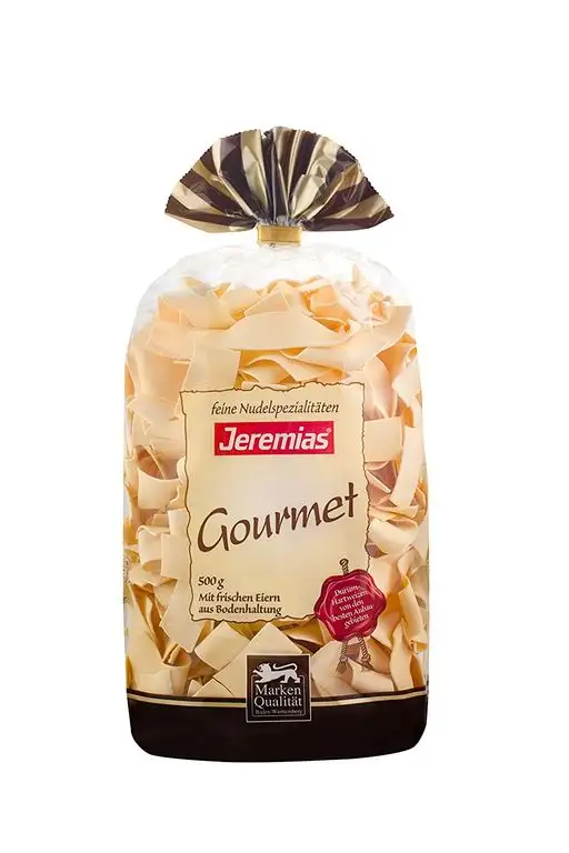 Jeremias Bandnudeln 20 mm gewalzt, Gourmet Frischei-Nudeln, 2er Pack (2 x 500 g Beutel)