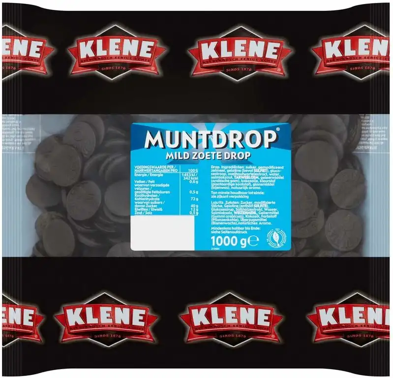 Klene Mint Lakritz, mildes und süßes Lakritz - Inhalt 1 kg Hartlakritz in Minzform