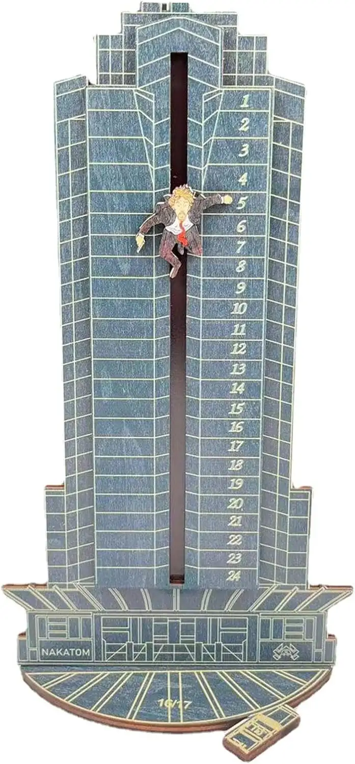 2023 Die Hard Adventskalender für Weihnachten | Hans Gruber Falling Off Nakatomi Plaza 24 Tage Adventskalender | Holz-Weihnachts-Countdown-Kalender für Heimdekoration