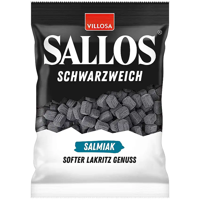 SALLOS Schwarzweich Salmiak Soft Lakritz Genuss im Snacking-Format