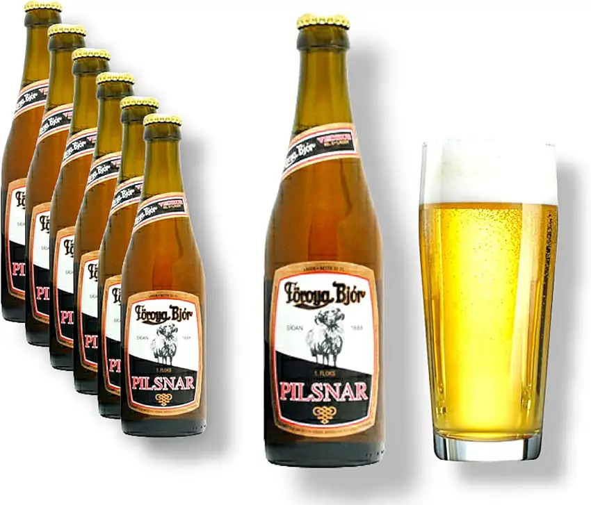 6 x 0,33l Föroya Bjór Pilsnar Bier- leichtes Pilsner von den Färöer Inseln