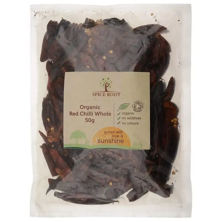 Bio Chili ganz entstielt 50g (Mittelscharf) - Premium Qualität, Bio-zertifiziert