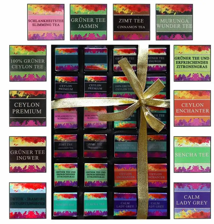 Lover´s Tea Collection Beste Wahl 24 Pyramiden Teebeutel in Geschenkverpackung direkt von der Plantage aus Sri Lanka