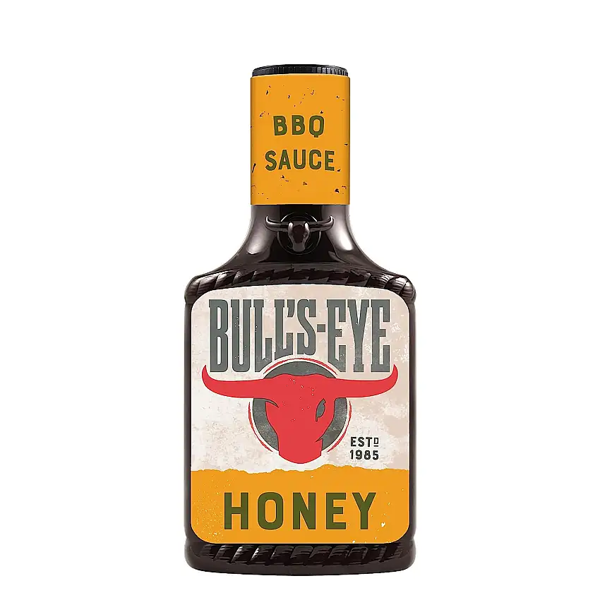 Bull's-Eye Honey BBQ Sauce – Rauchig-süße Honig-Barbeque-Sauce in der Squeezeflasche – 6 x 300 ml