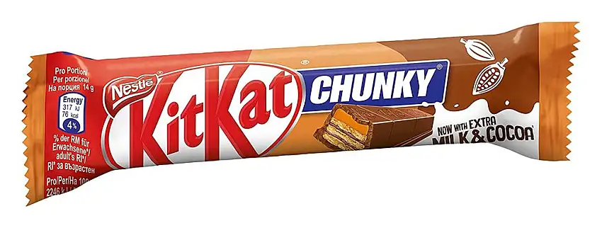 Nestlé Kitkat Chunky Peanut Butter Schokoriegel mit Erdnusscreme Knusprige Schokowaffeln mit cremiger Erdnusscreme Zartschmelzender Milchschokolade Aus nachhaltigem Anbau, 1er Pack (1 x 42 g)