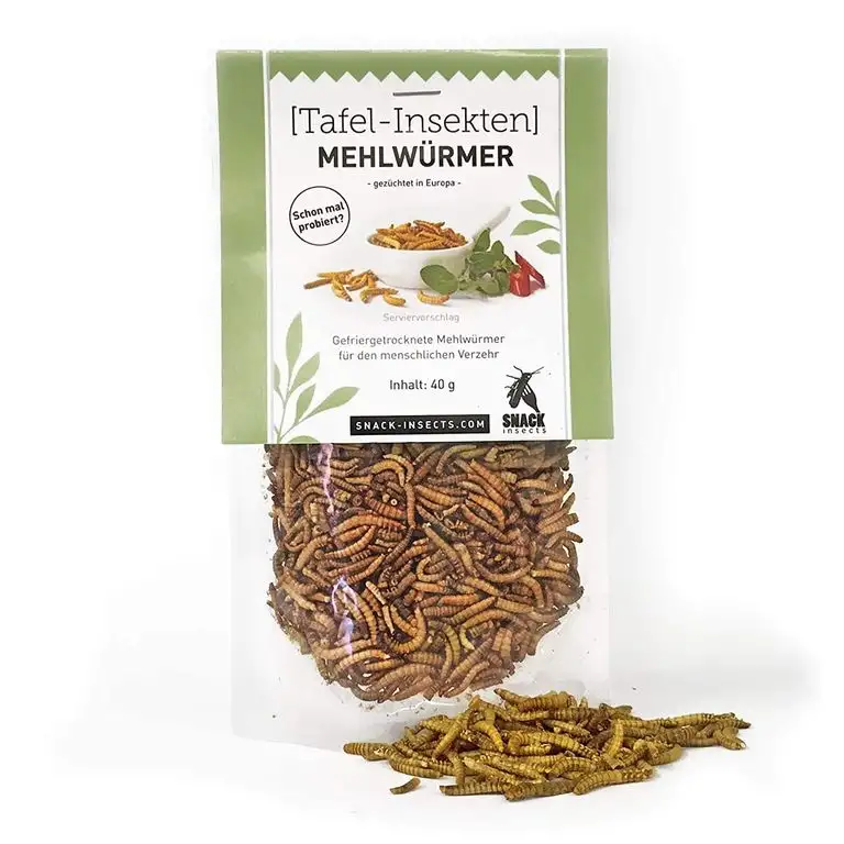 Mehlwürmer 40g - essbare Insekten von 'SNACK insects' - Insekten zum Essen