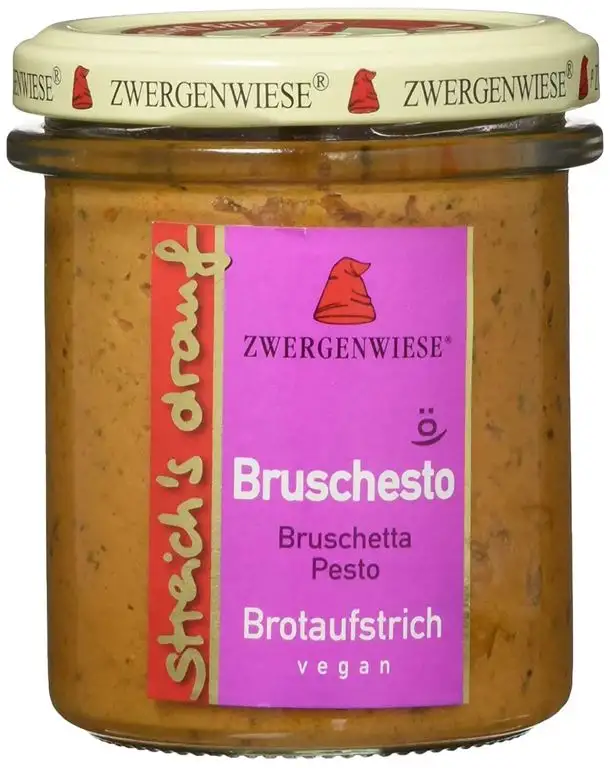 Zwergenwiese Bio Aufstrich streichs drauf Bruschesto (Bruscheta nach Pesto Art) laktosefrei, 160 g
