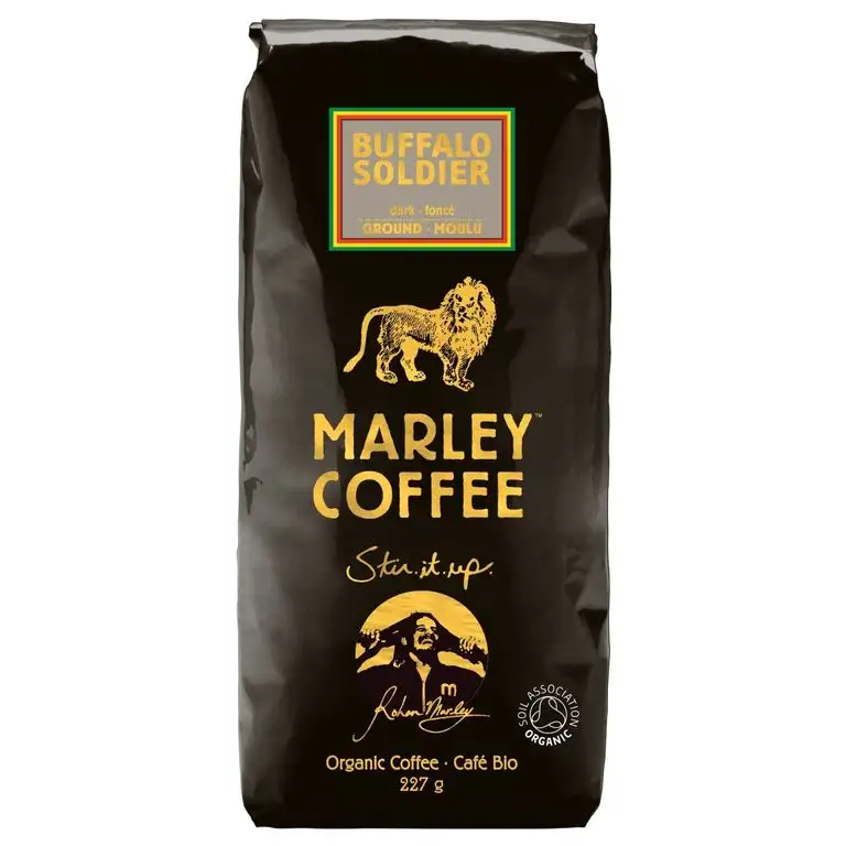 Marley Coffee Organic Buffalo Soldier Dark Roast Gemahlener Kaffeebeutel, 227 g