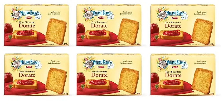 6x Mulino Bianco Fette Biscottate Zwieback kekse gebackenem Brot 630 g biscuits